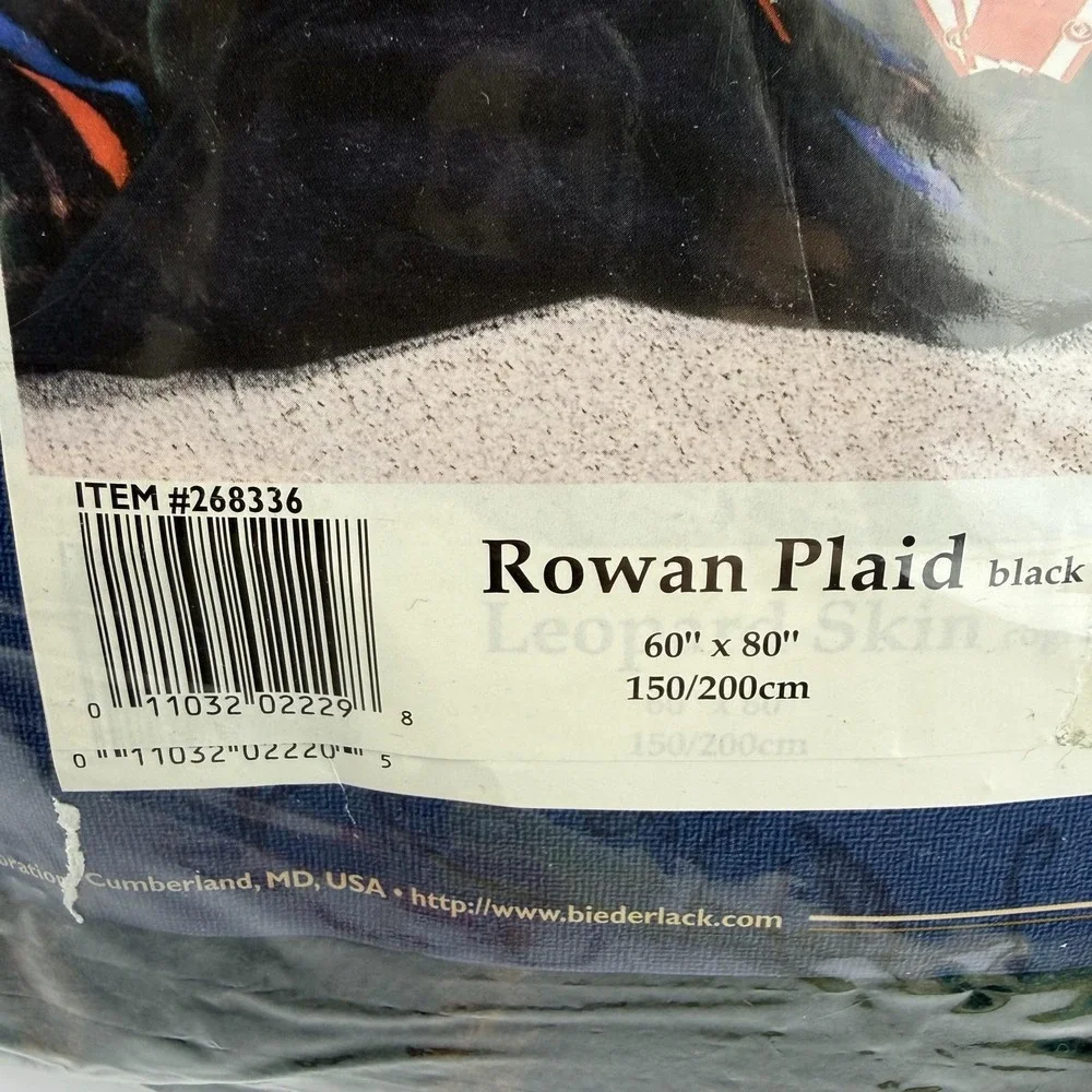 Biederlack of America Rowan Plaid Blanket Throw 60x80 Reversible USA 268336